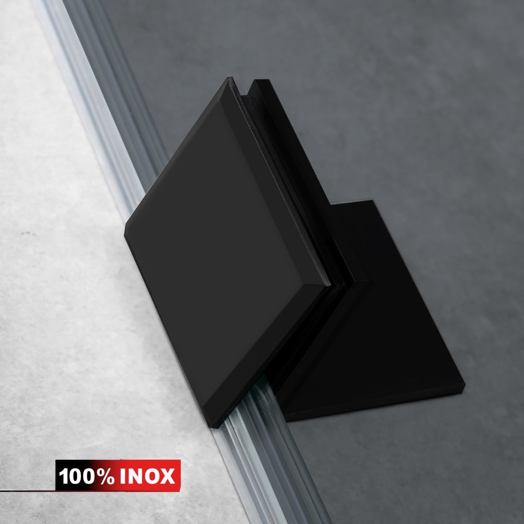 Shower Screens Walk-in, Stainless steel shower wall, matte black #Grey