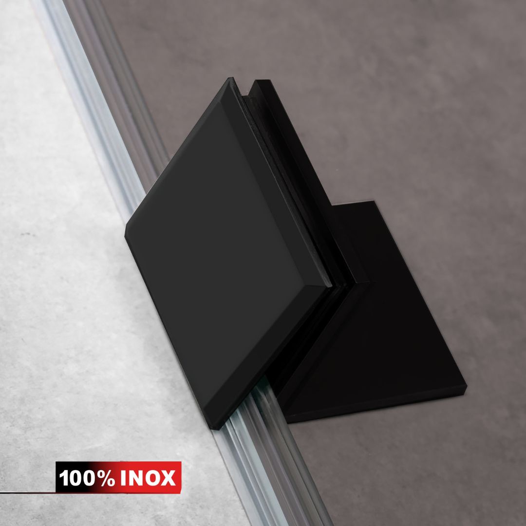 Shower Screens Walk-in, Stainless steel shower wall, matte black #Grey