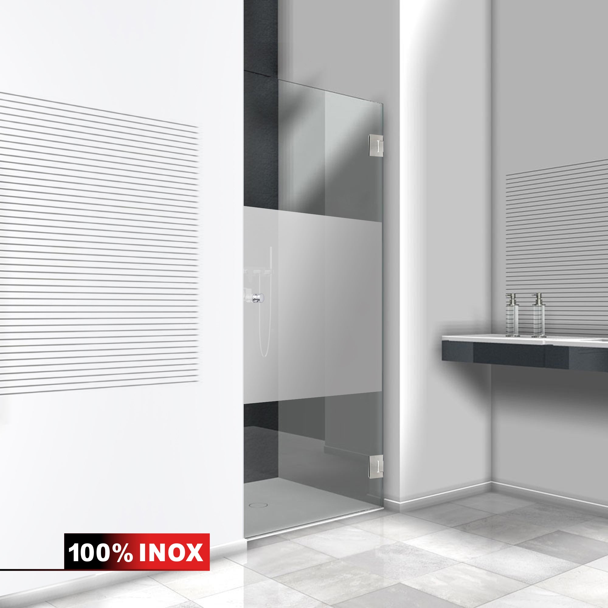 Shower Doors stainless steel #Clear