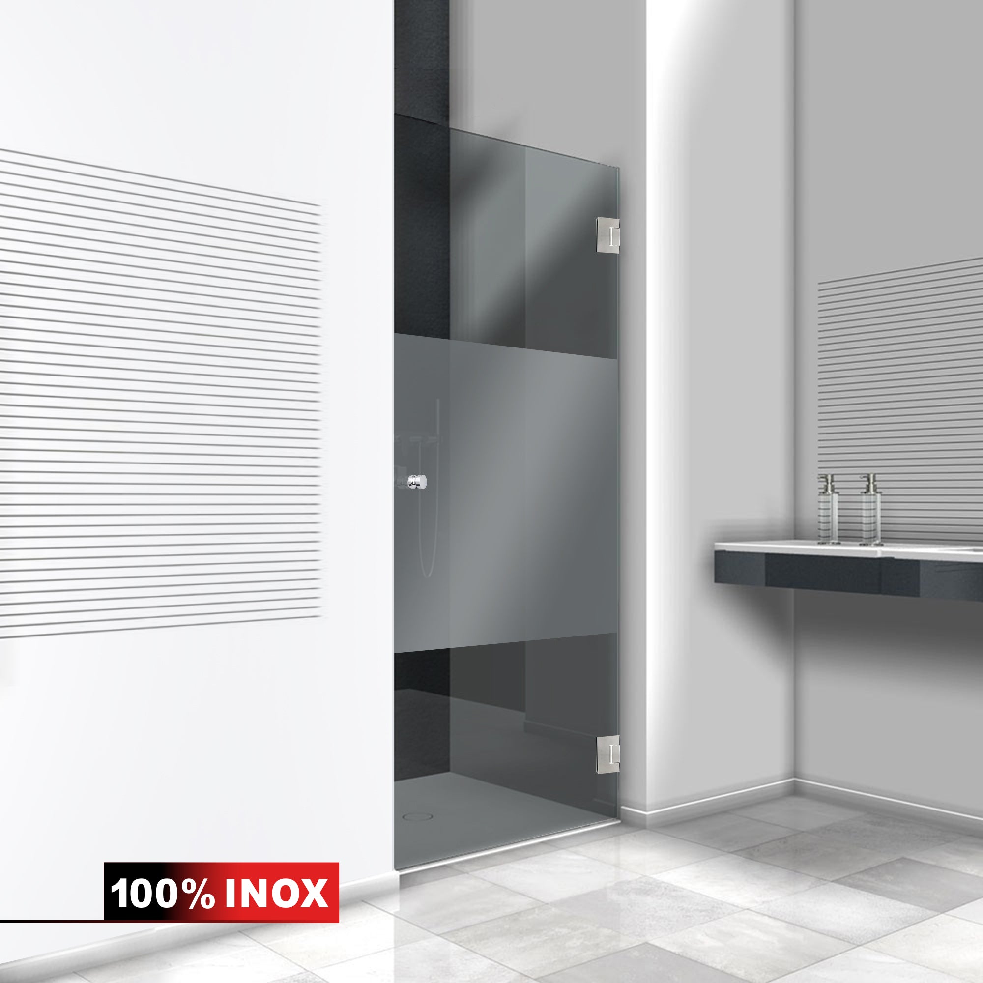 Shower Doors stainless steel #Grey