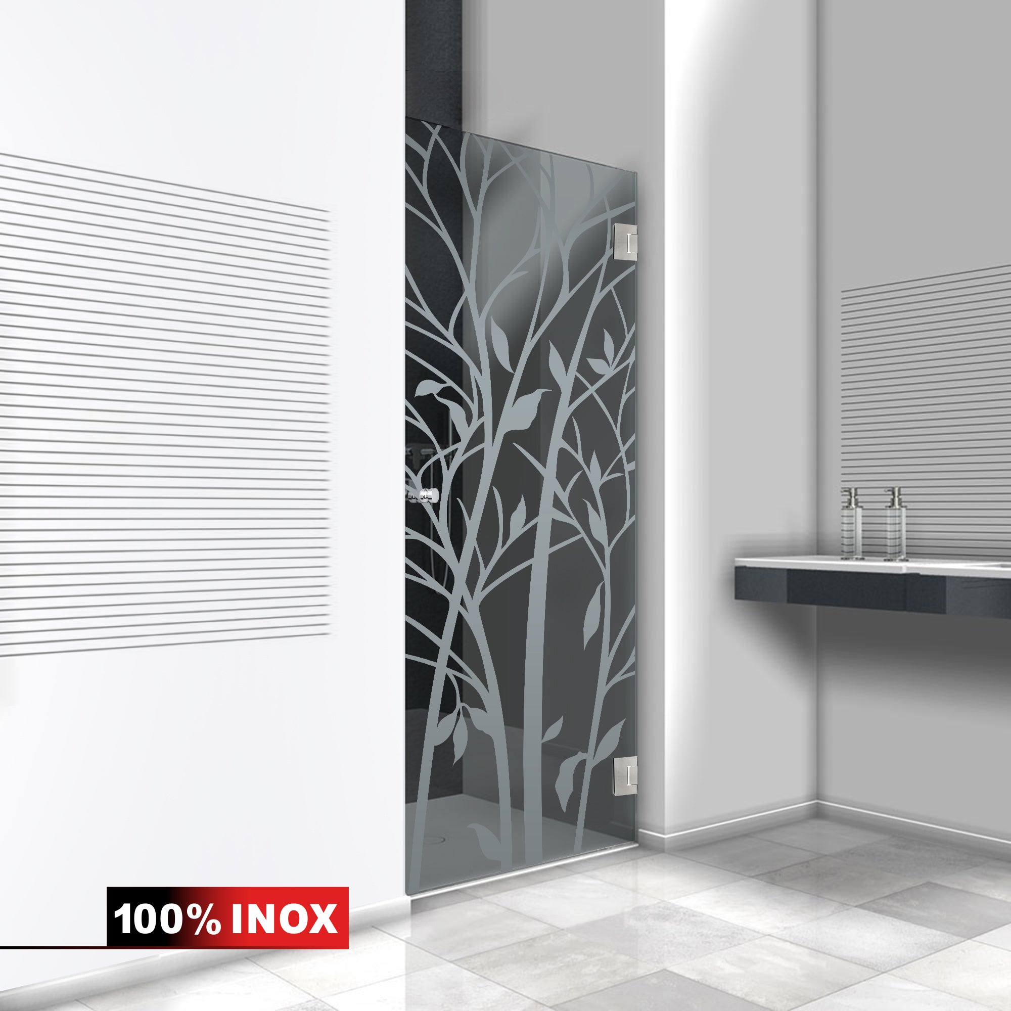 Shower Doors stainless steel #Grey