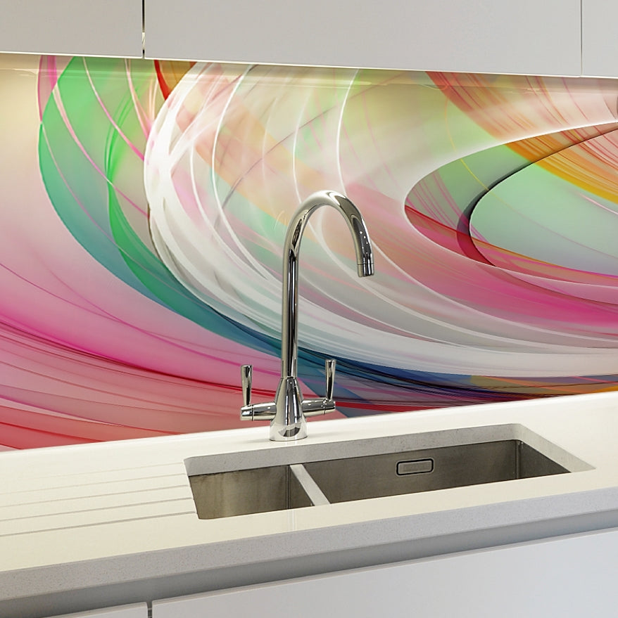 Printed glass kitchen splashback #3001