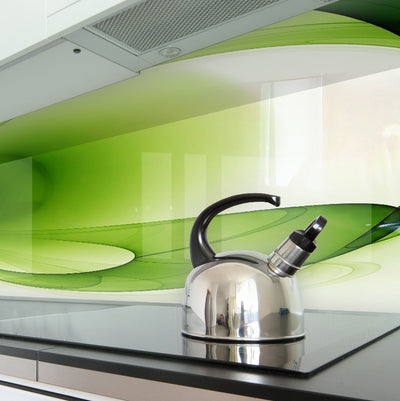 Printed glass kitchen splashback #3002