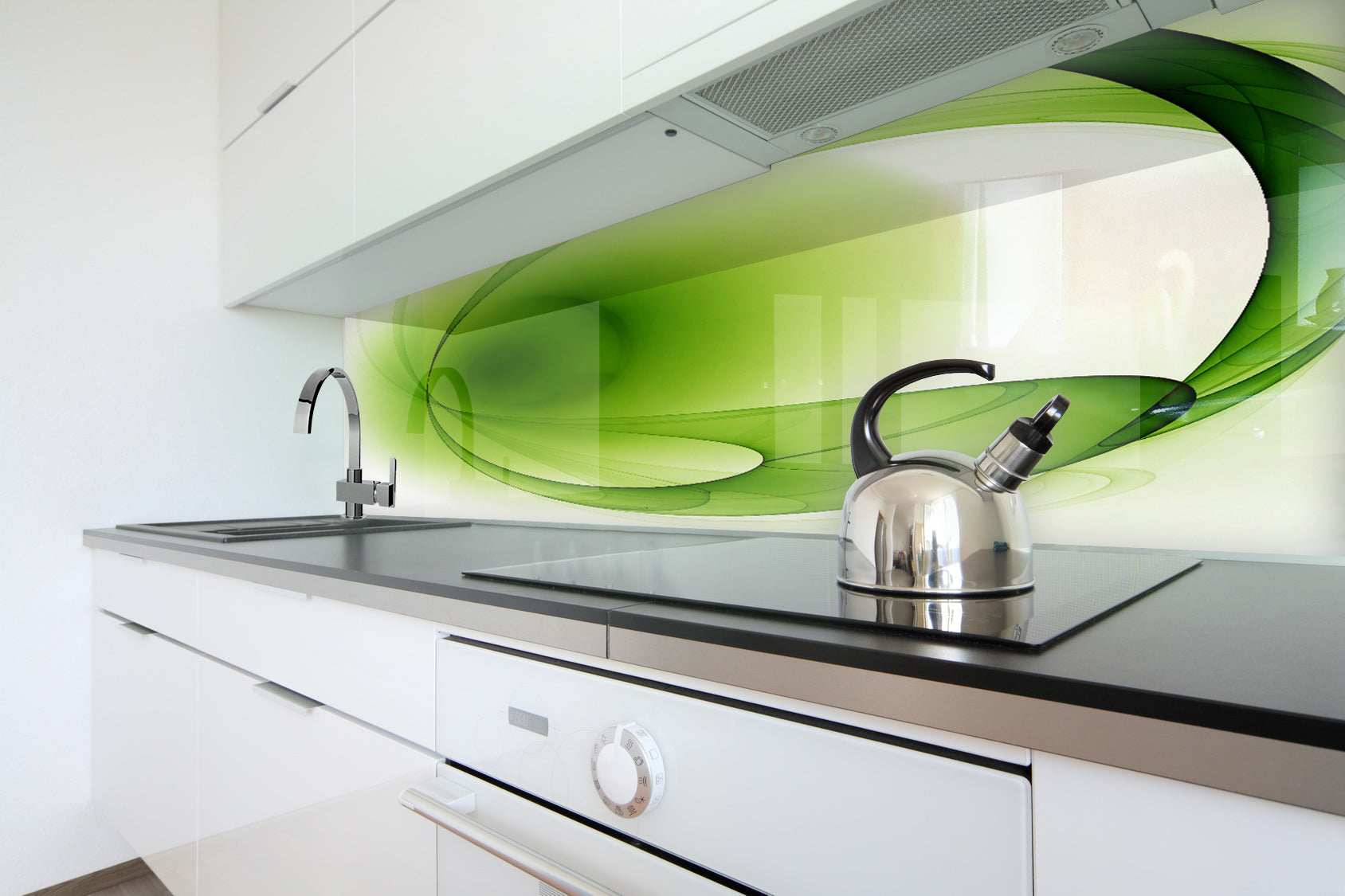 Printed glass kitchen splashback #3002