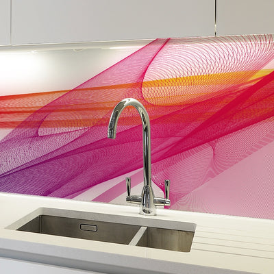 Printed glass kitchen splashback #3003