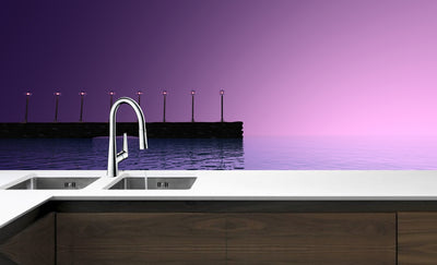 Printed glass kitchen splashback #3005