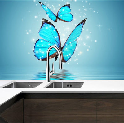 Printed glass kitchen splashback #3006
