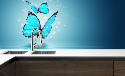 Printed glass kitchen splashback #3006