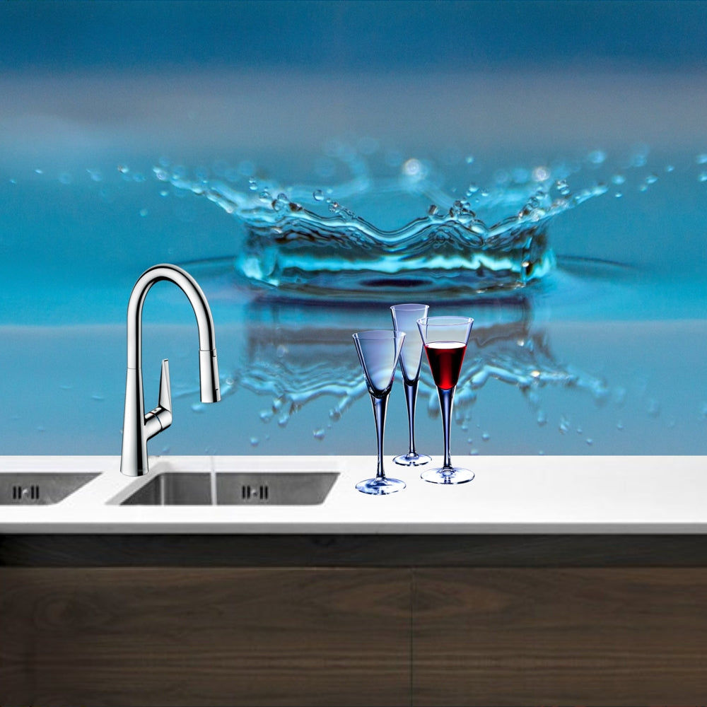 Printed glass kitchen splashback #3008