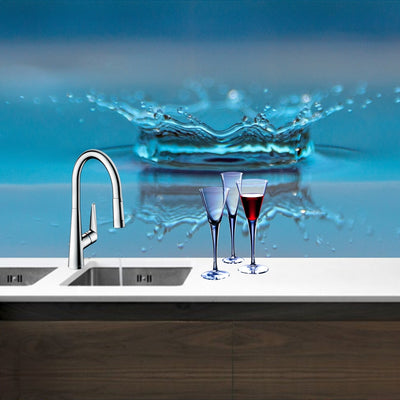 Printed glass kitchen splashback #3008