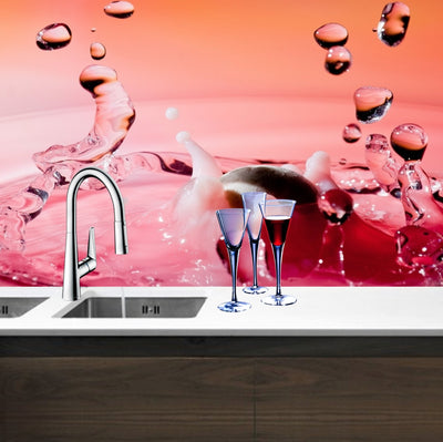 Printed glass kitchen splashback #3009