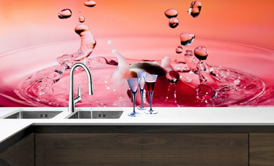 Printed glass kitchen splashback #3009