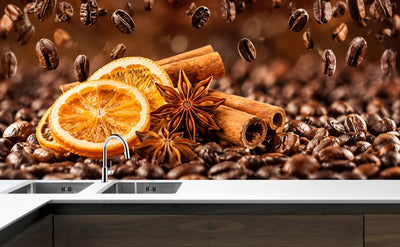 Printed glass kitchen splashback #3010
