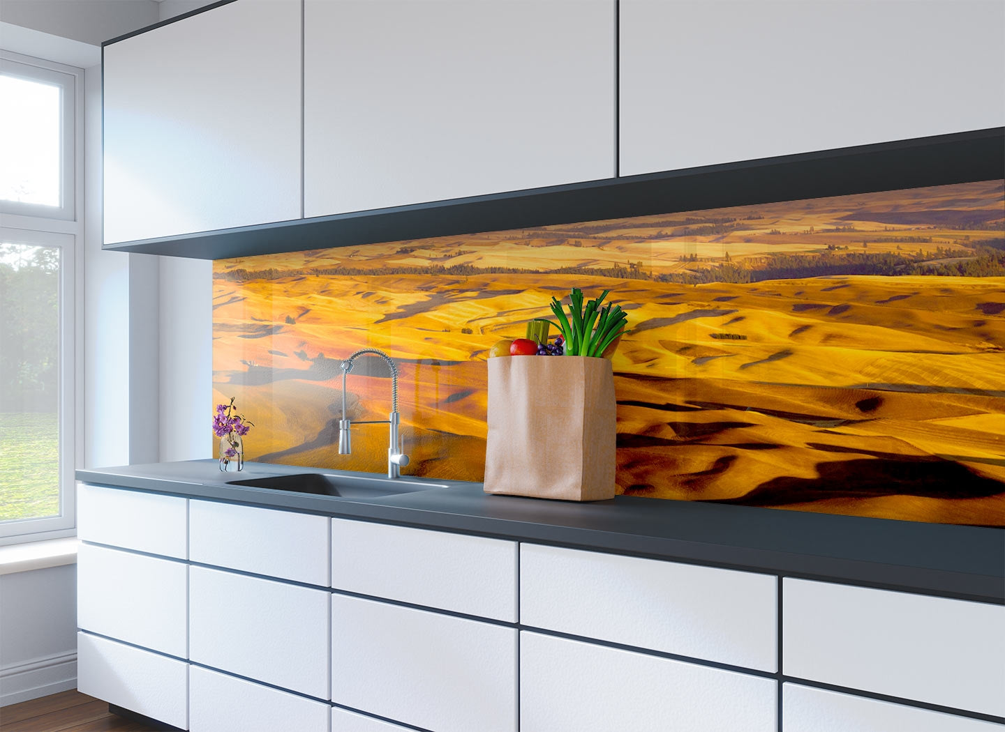 Printed glass kitchen splashbacks #3030