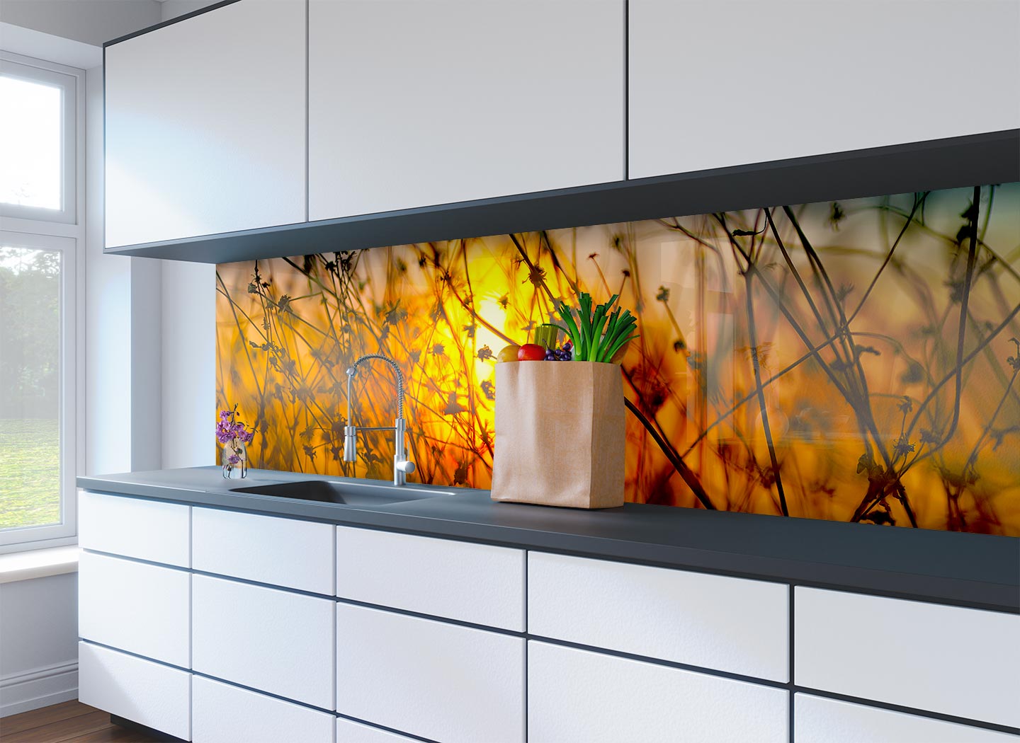Printed glass kitchen splashbacks #3032