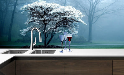 Printed glass kitchen splashback #3038