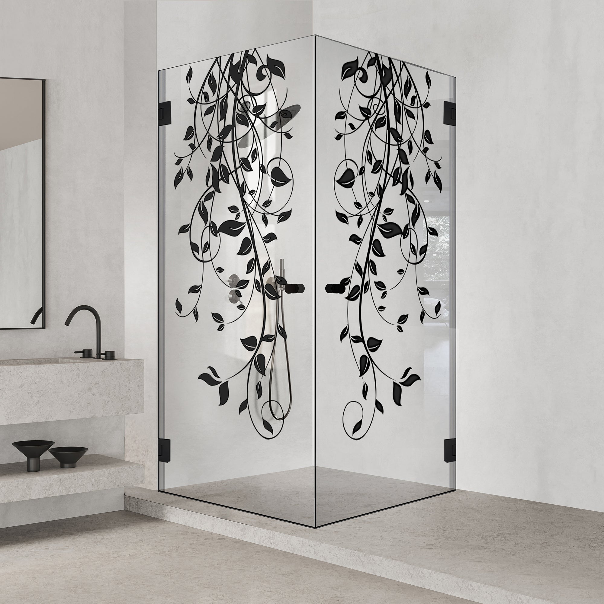 Shower enclosure with hinged door #Clear