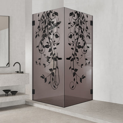 Shower enclosure with hinged door #Bronze