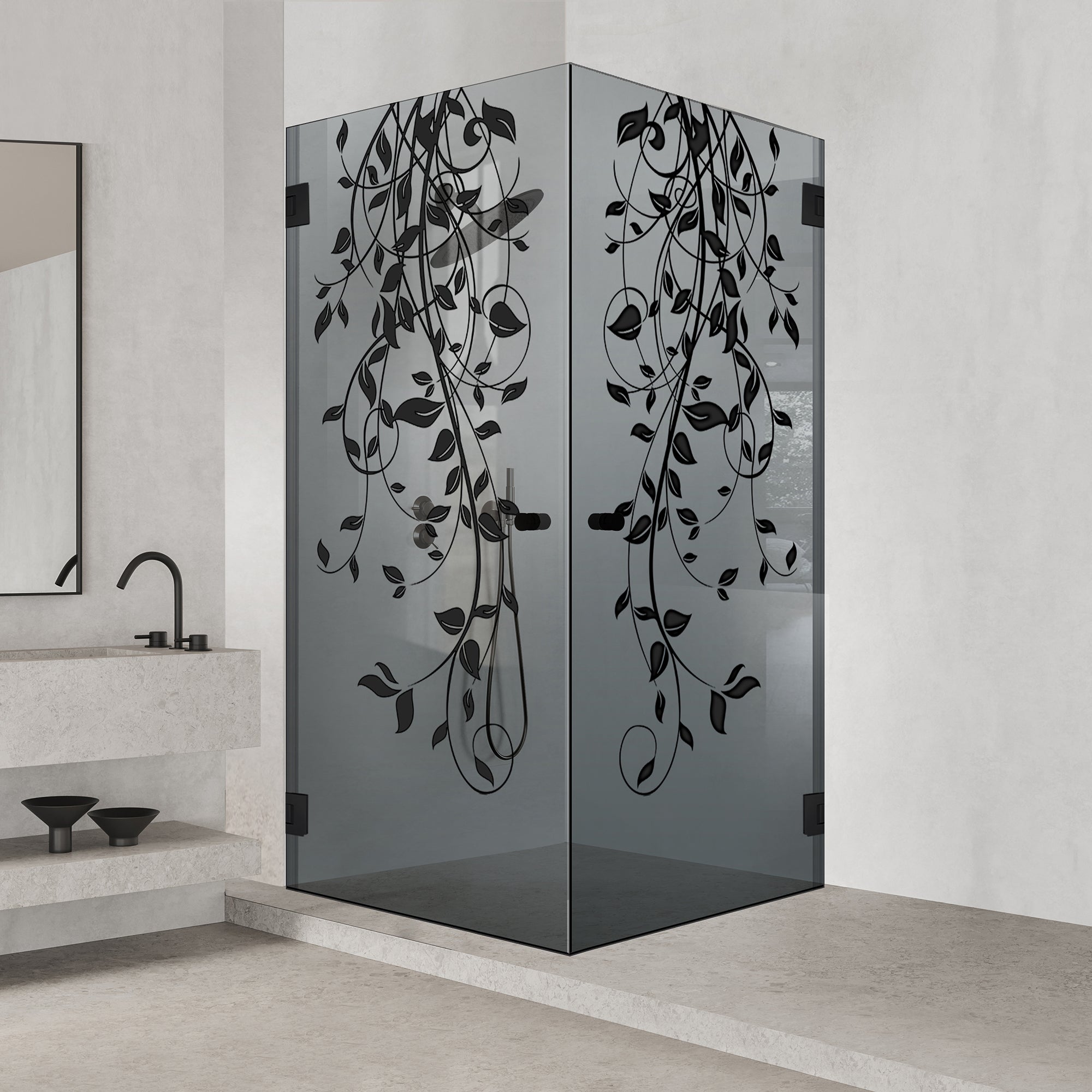 Shower enclosure with hinged door #Grey