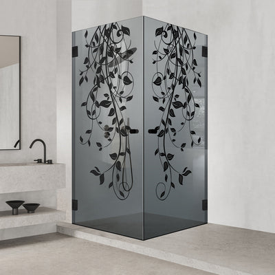 Shower enclosure with hinged door #Grey