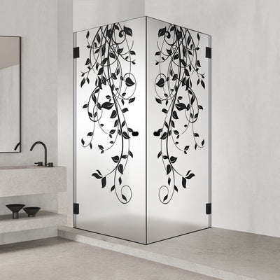 Shower enclosure with hinged door #Satiné