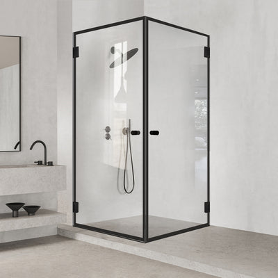 Shower enclosure with hinged door #Clear