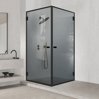Shower enclosure with hinged door #Grey