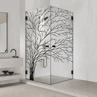 Shower enclosure with hinged door #Clear