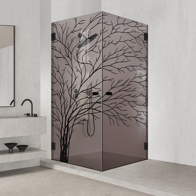 Shower enclosure with hinged door #Bronze