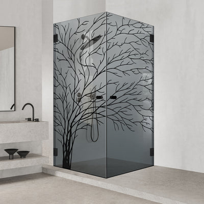 Shower enclosure with hinged door #Grey