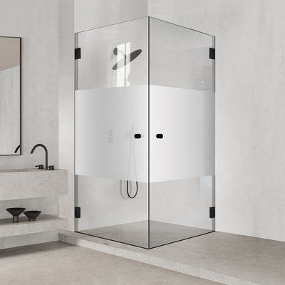 Shower enclosure with swing door #Clear