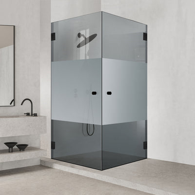 Shower enclosure with hinged door #Grey