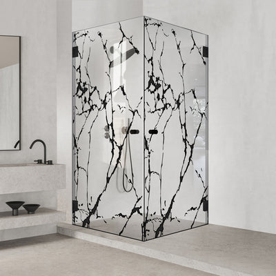 Shower enclosure with hinged door #Clear