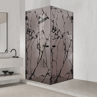 Shower enclosure with hinged door #Bronze