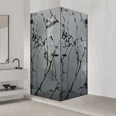 Shower enclosure with hinged door #Grey