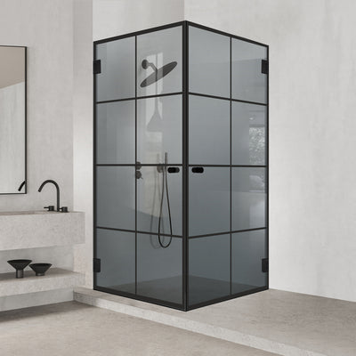 Shower enclosure with hinged door #Grey