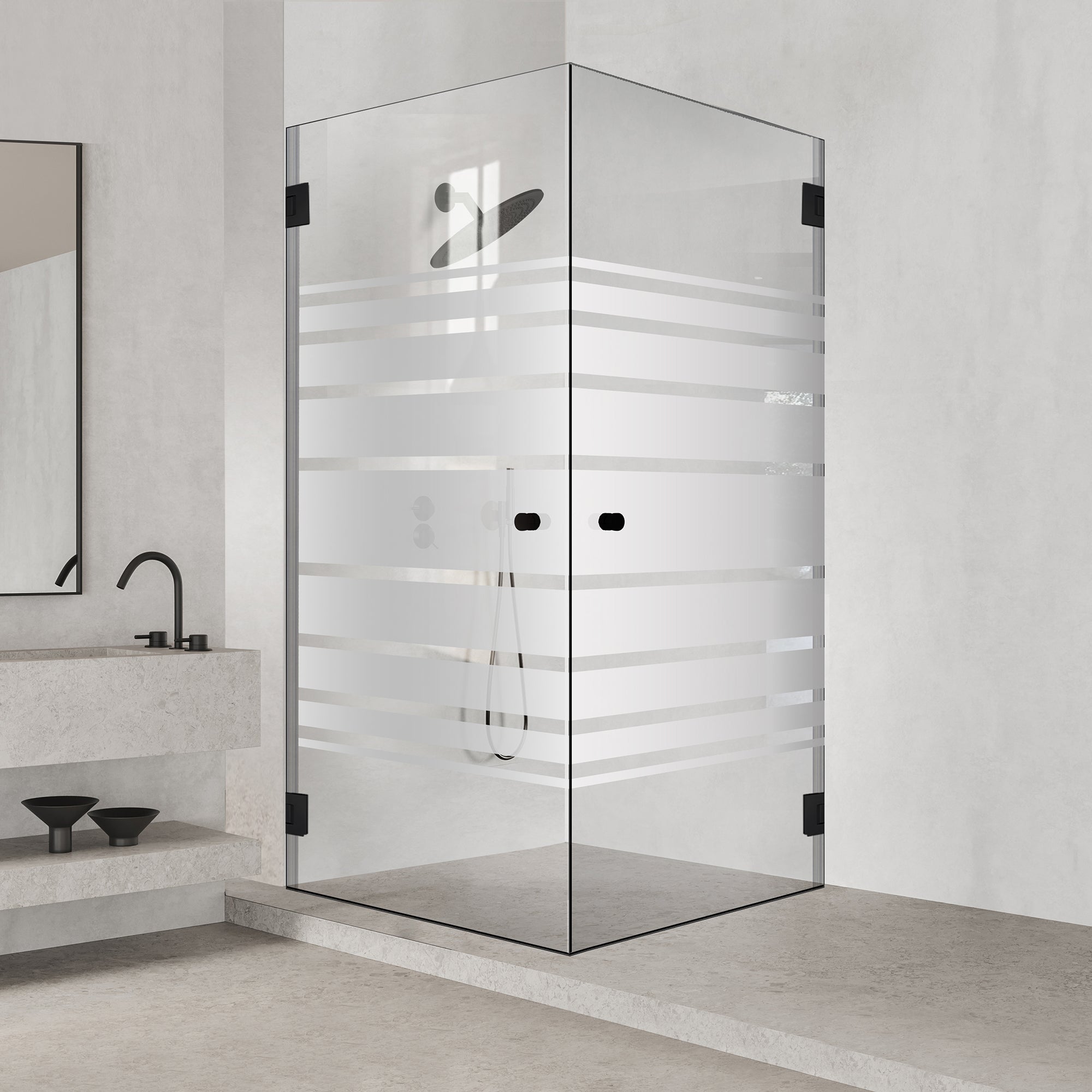 Shower enclosure with swing door #Clear