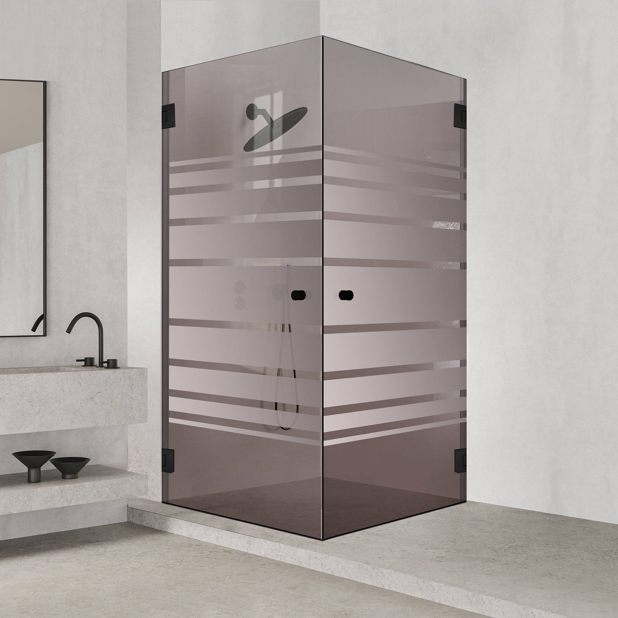 Shower enclosure with swing door #Bronze