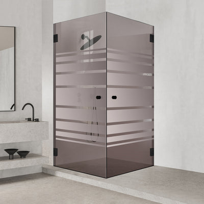 Shower enclosure with swing door #Bronze