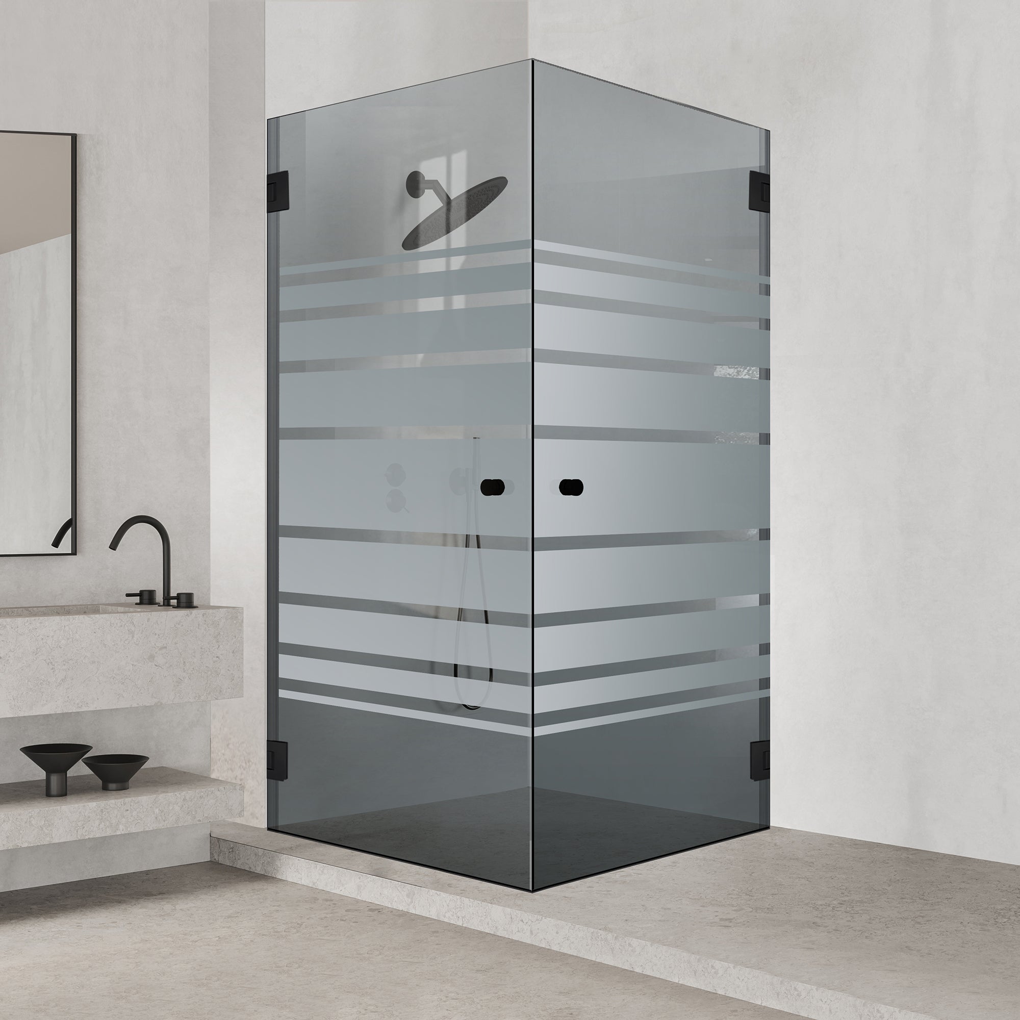 Shower enclosure with swing door #Grey