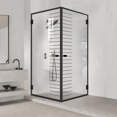 Shower enclosure with hinged door #Clear