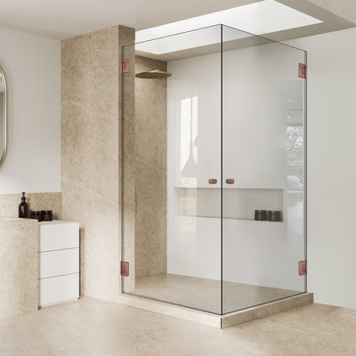Shower enclosure with hinged door #Clear