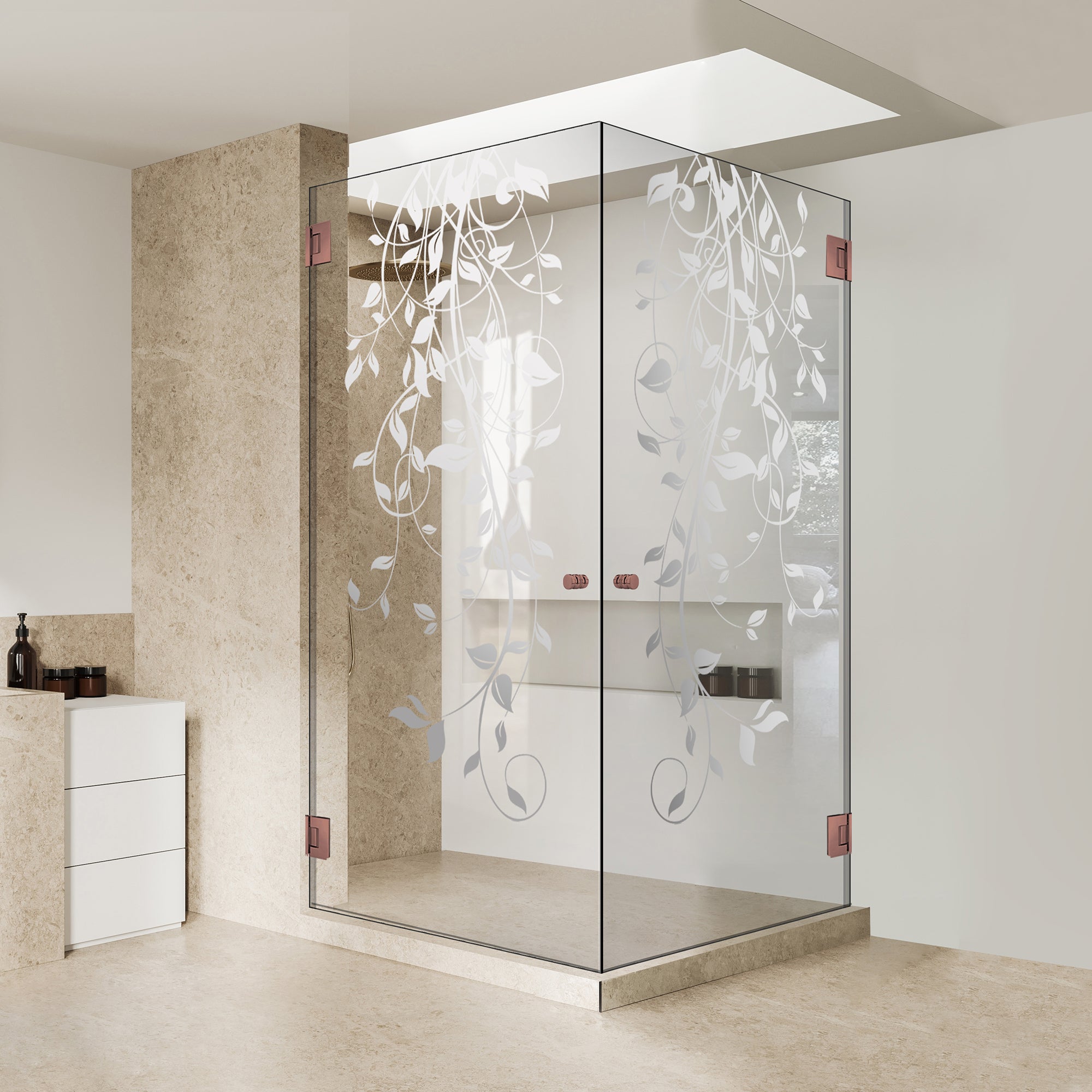 Shower enclosure with hinged door #Clear
