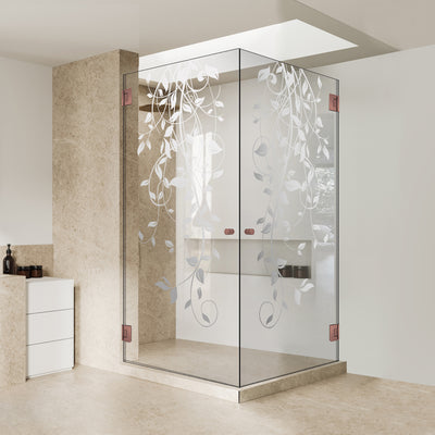 Shower enclosure with hinged door #Clear
