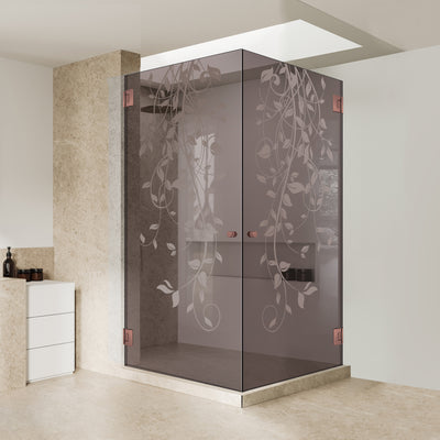 Shower enclosure with hinged door #Bronze