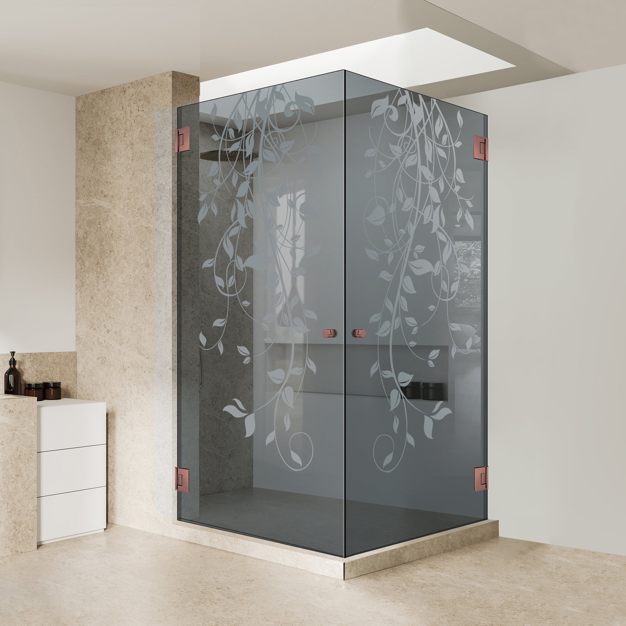 Shower enclosure with hinged door #Grey