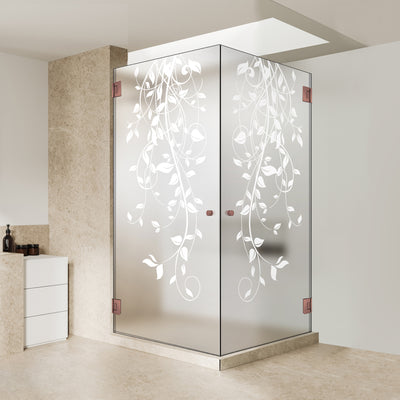 Shower enclosure with hinged door #Satiné