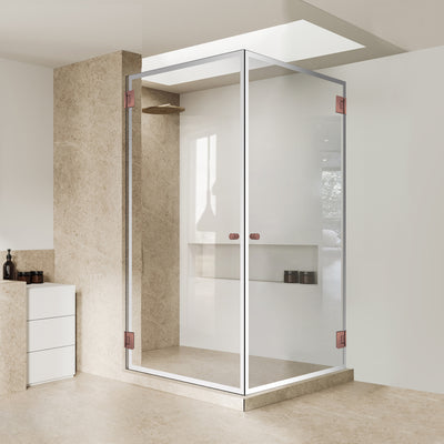 Shower enclosure with hinged door #Clear