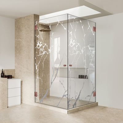 Shower enclosure with hinged door #Clear
