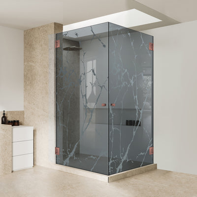 Shower enclosure with hinged door #Grey